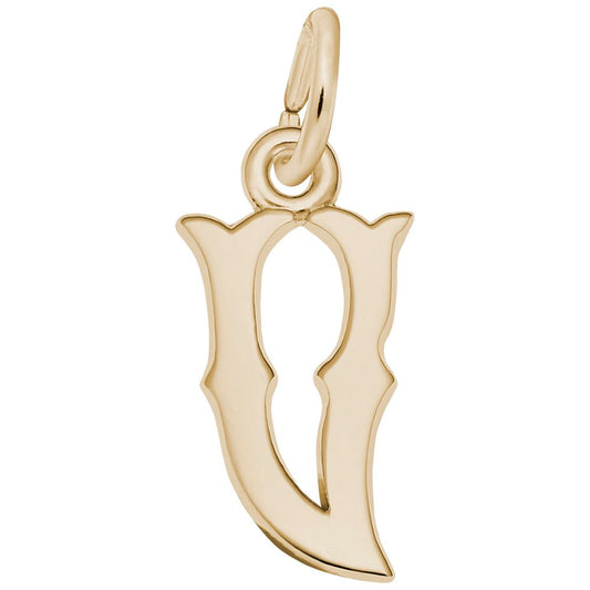 Elegant Blackletter Initial 'V' Charm for Personalized Jewelry 4766-022