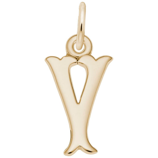 Personalized Blackletter Initial 'Y' Charm for Unique Jewelry 4766-025