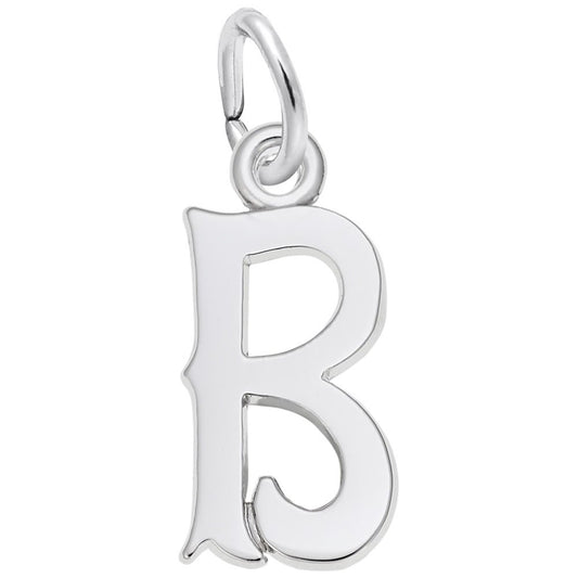 Personalized Blackletter Initial 'B' Charm - Elegant Custom Jewelry 4766-002