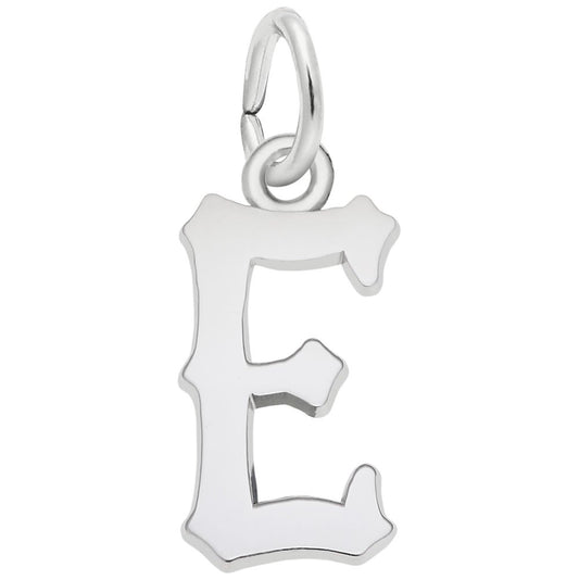 Elegant Blackletter Initial 'E' Charm for Personalized Jewelry 4766-005