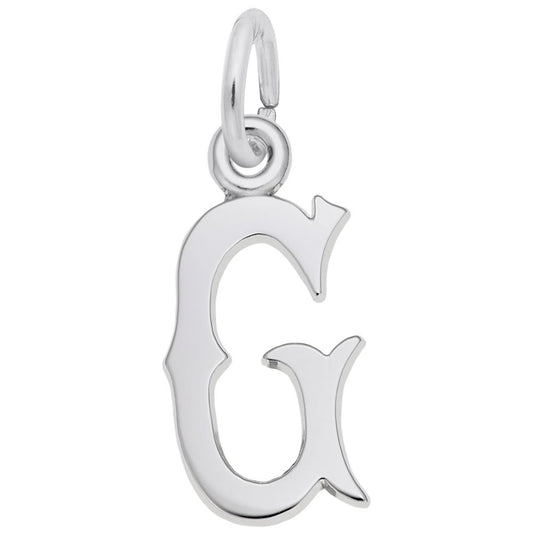 Personalized Blackletter Initial 'G' Charm - Customizable Jewelry 4766-007