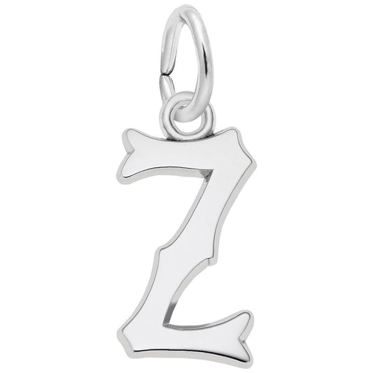 Blackletter Initial Z Charm - Elegant Personalized Jewelry Piece 4766-026