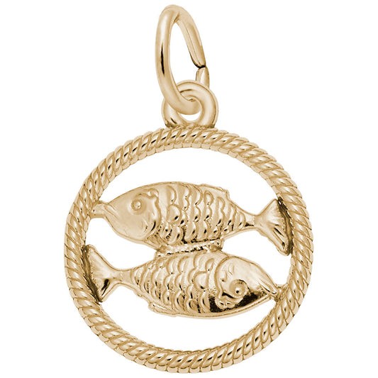 Pisces Fish Charm - Zodiac Symbol Jewelry for Astrology Lovers 4772