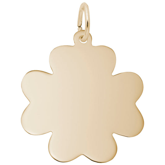 Flat Clover Charm - Elegant Silver Disc for Personalized Jewelry 4785