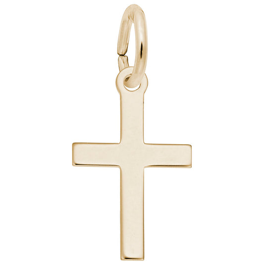 Small Plain Cross Charm - Elegant Religious Jewelry for Faith 4901