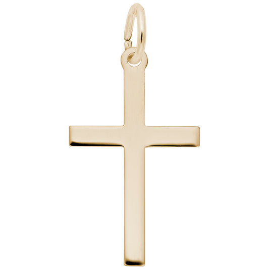 Medium Plain Cross Charm - Elegant Religious Jewelry Accessory 4903