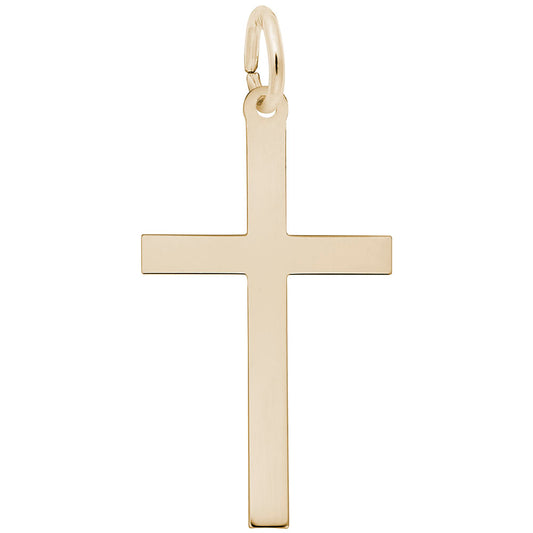Large Plain Cross Charm - Elegant Religious Jewelry Accessory 4905