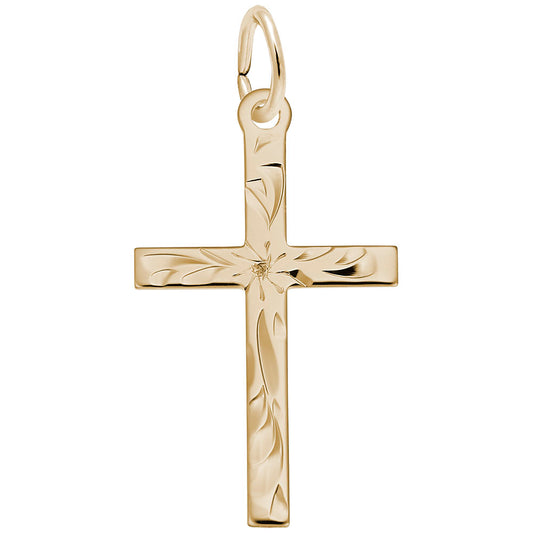 Medium Flared Cross Charm - Elegant Religious Jewelry Accessory 4910