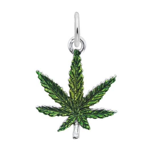 Painted Marijuana Leaf Charm