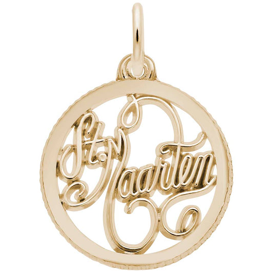 St. Maarten Disc Charm - Travel Souvenir Jewelry for Island Lovers 5120