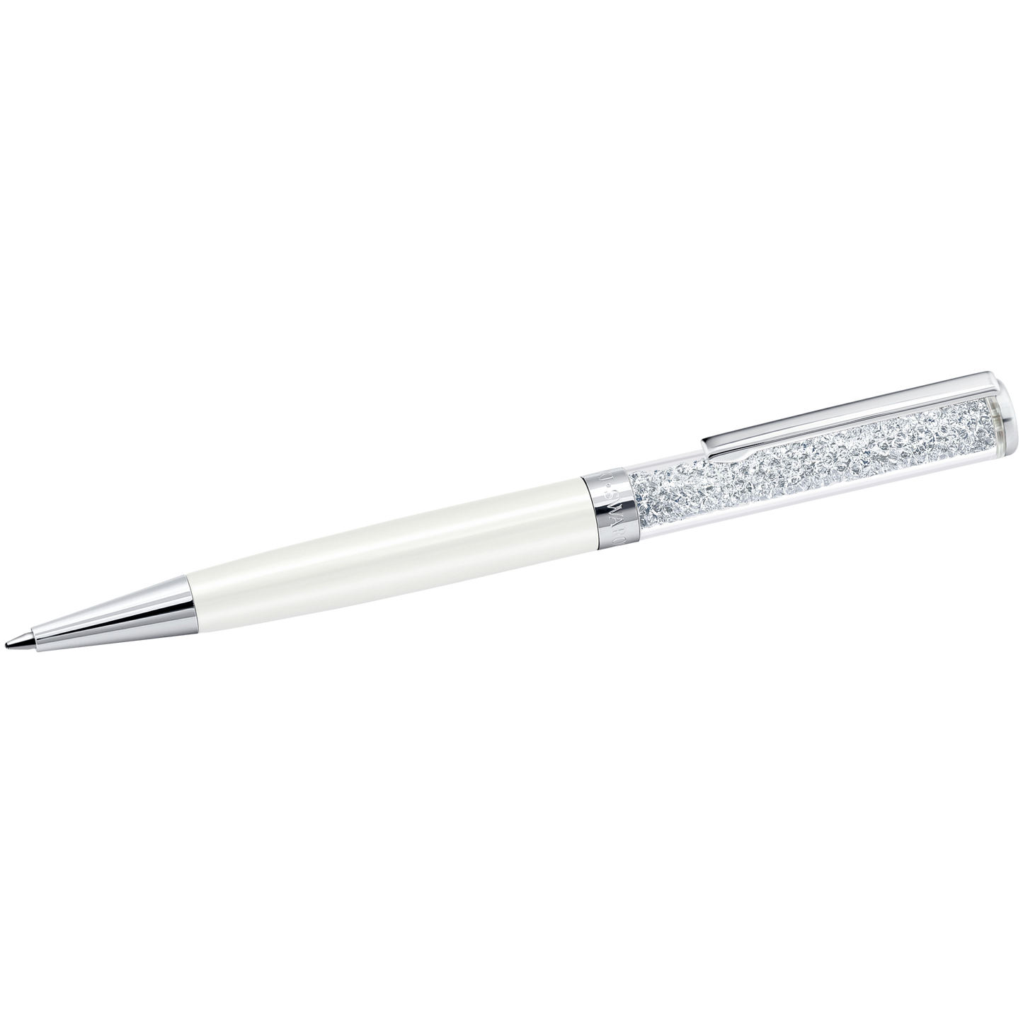 Swarovski Crystalline ballpoint pen, White, White lacquered, Chrome plated