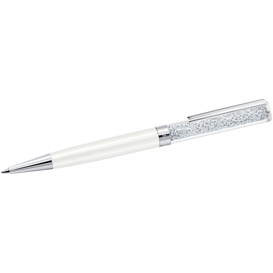 Swarovski Crystalline ballpoint pen, White, White lacquered, Chrome plated