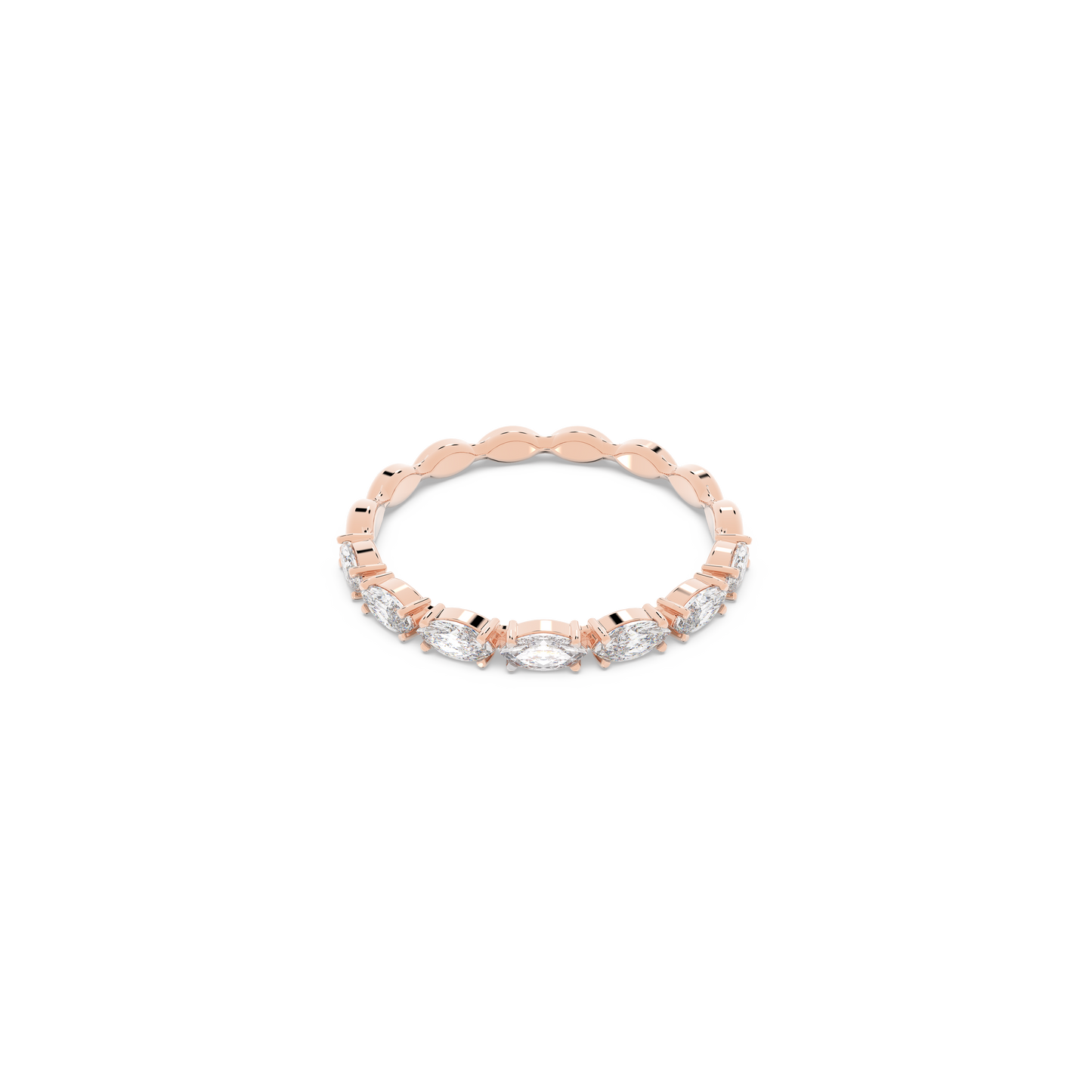 Swarovski Matrix Vittore ring, Marquise cut, White, Rose gold-tone plated