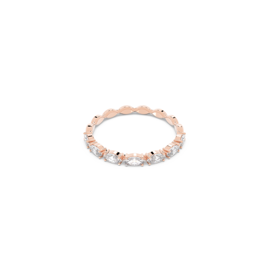 Swarovski Matrix Vittore ring, Marquise cut, White, Rose gold-tone plated