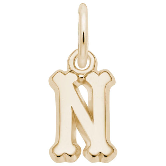 Small Serif Initial 'N' Charm - Elegant Personalized Jewelry 5420-014