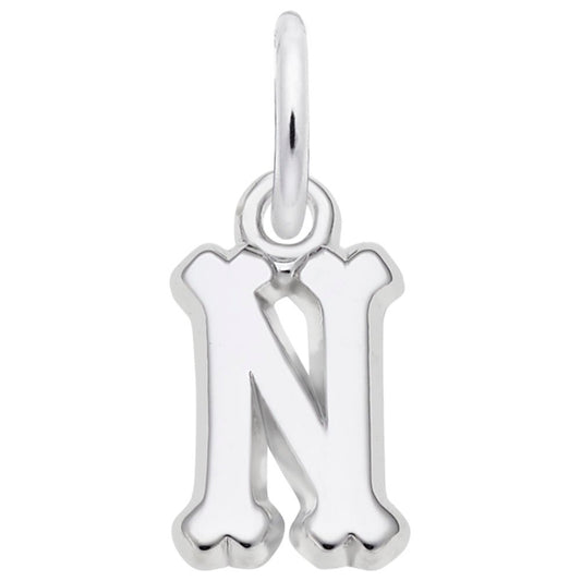 Small Serif Initial 'N' Charm - Elegant Personalized Jewelry 5420-014
