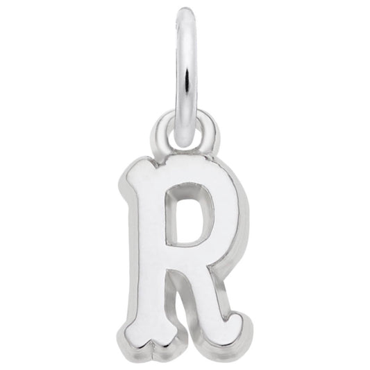 Small Serif Initial 'R' Charm - Elegant Personalized Jewelry 5420-018
