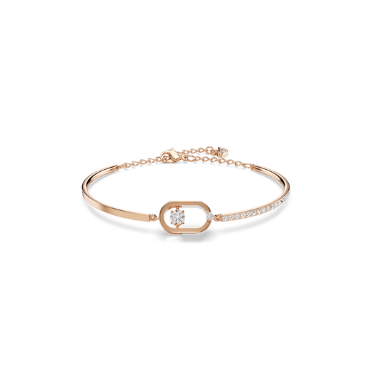 Una bracelet, Round cut, Oval shape, White, 18K rose gold finish