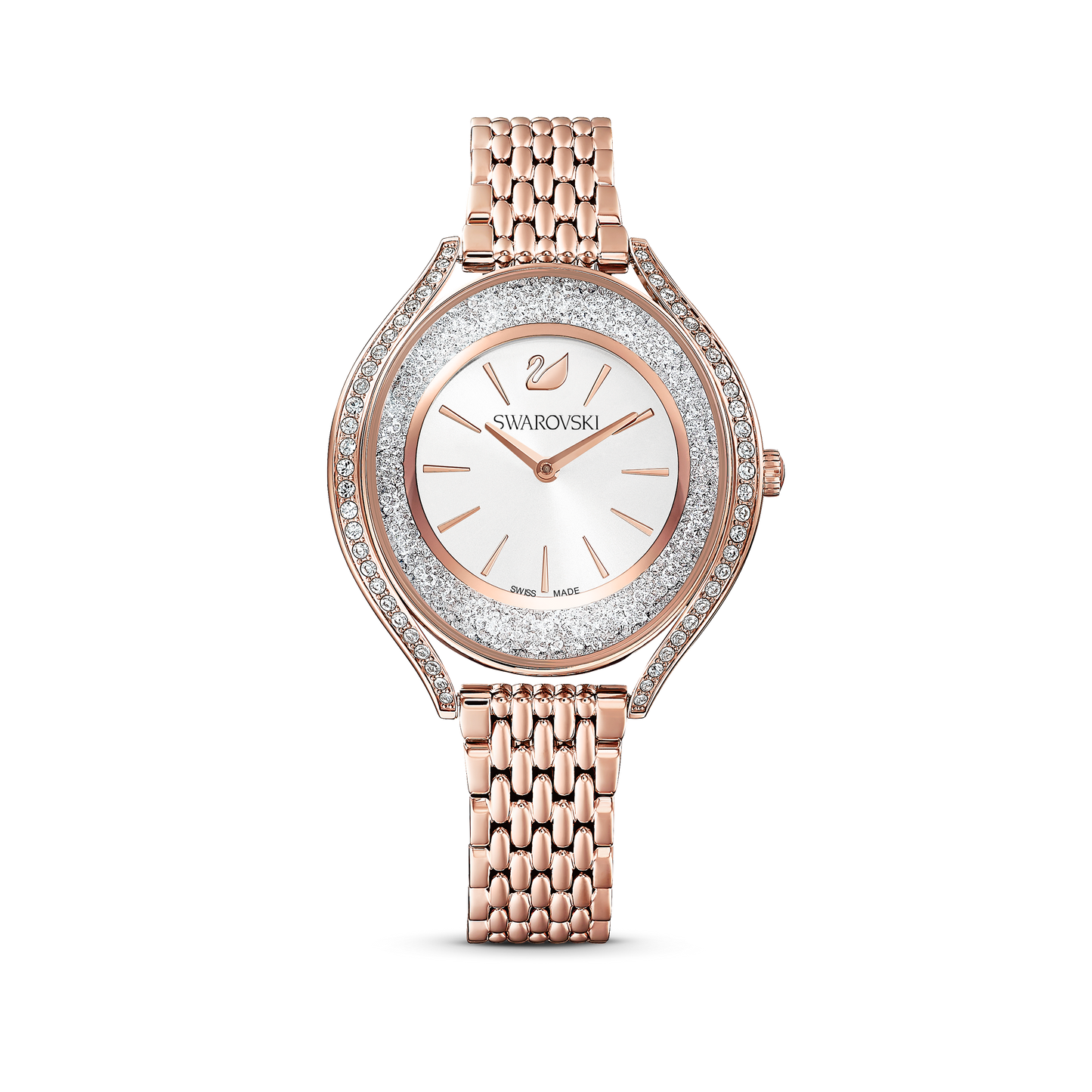 Swarovski Crystalline Aura watch, Swiss Made, Metal bracelet, Rose gold tone, Rose gold-tone finish