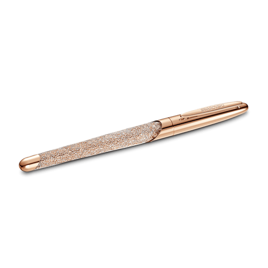 Crystalline rollerball pen, Rose gold tone, Rose gold-tone plated