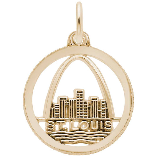 St. Louis Skyline Disc Charm - Travel Souvenir Jewelry Gift 5568