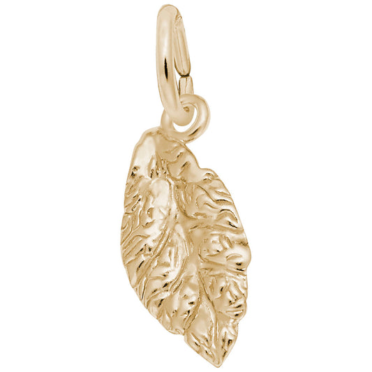 Autumn Tobacco Leaf Charm - Elegant Fall Jewelry Accessory 5574