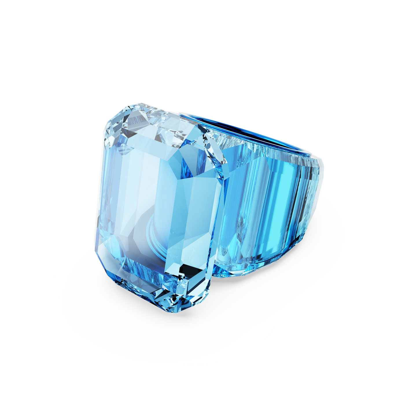 Swarovski Lucent cocktail ring, Octagon cut, Blue