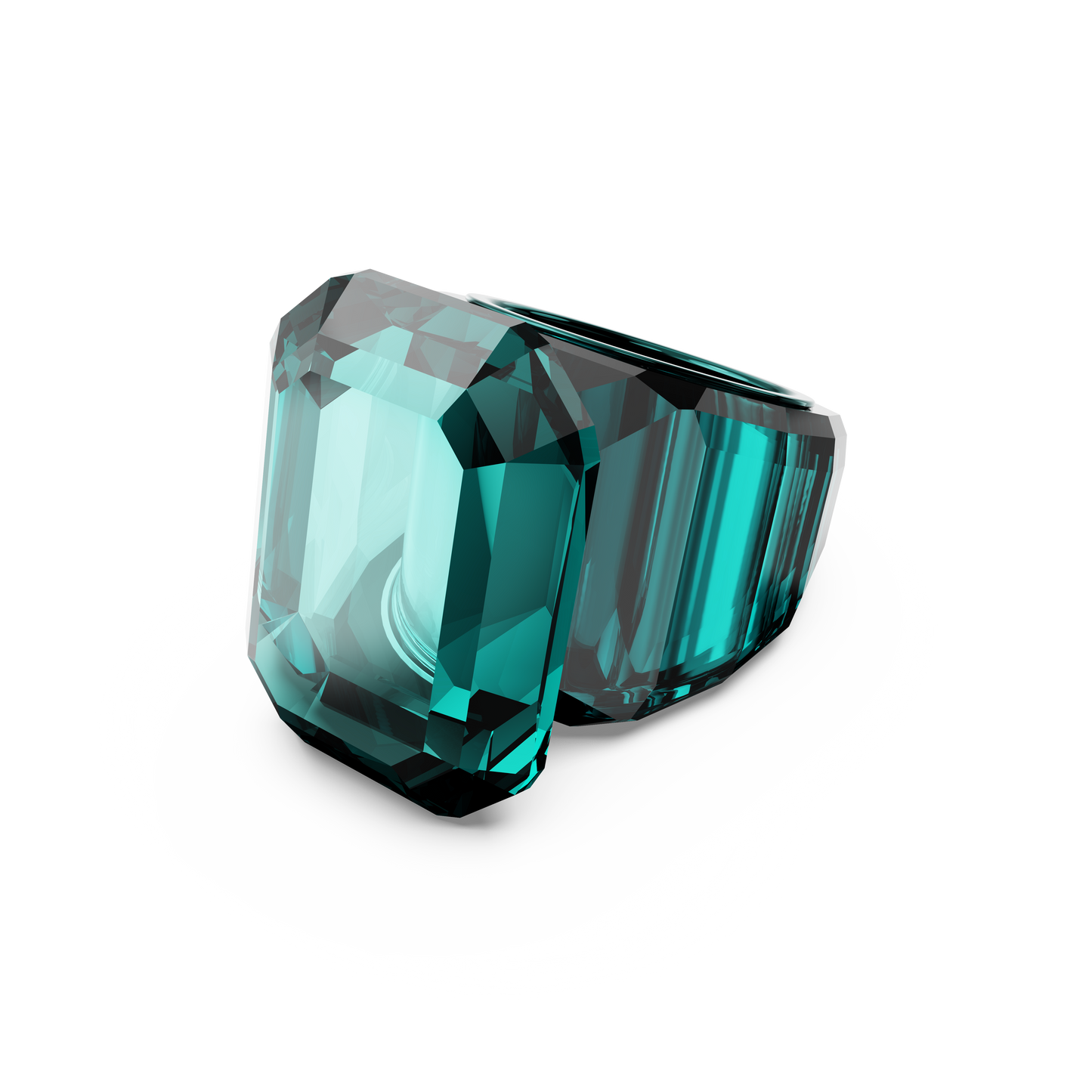 Swarovski Lucent cocktail ring, Octagon cut, Green