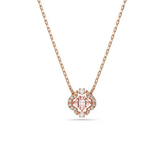 Una necklace, Clover, Pink, 18K rose gold finish