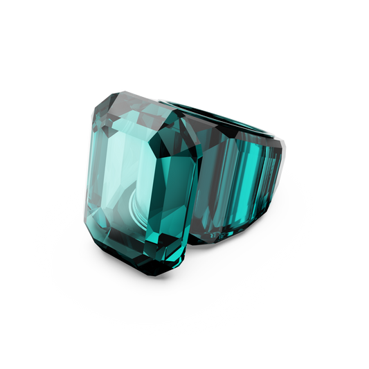 Swarovski Lucent cocktail ring, Octagon cut, Green