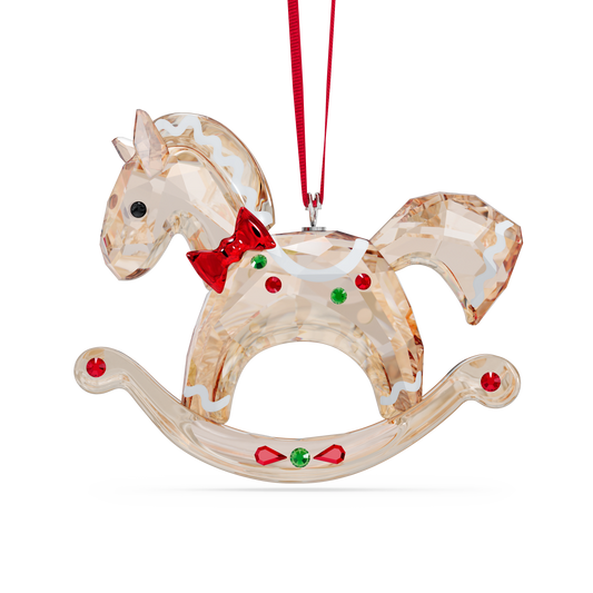 Holiday Cheers Gingerbread Rocking Horse Ornament