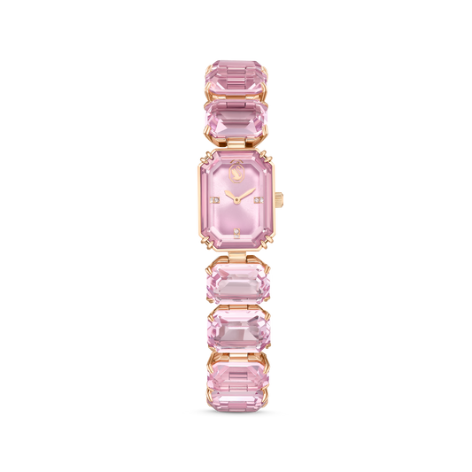 Swarovski Watch, Octagon cut bracelet, Pink, Rose gold-tone finish