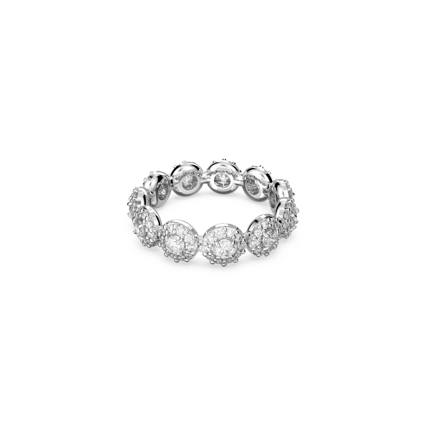 Swarovski Una Angelic ring, Round cut, White, Rhodium plated