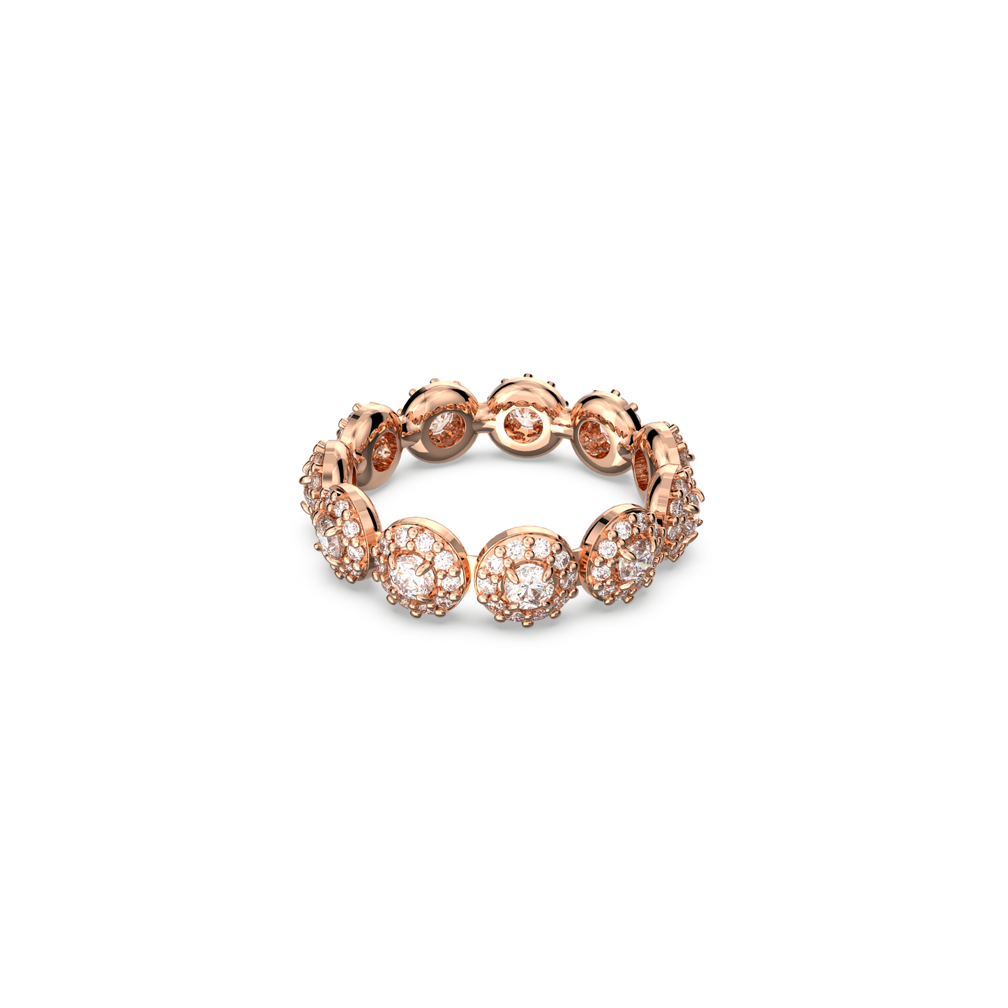 Swarovski Una Angelic ring, Round cut, White, Rose gold-tone plated