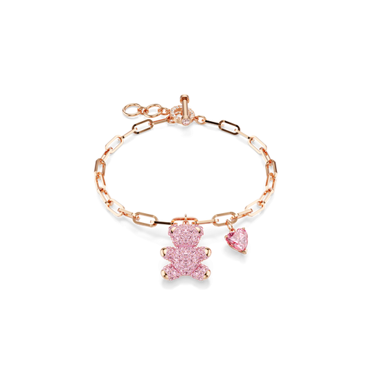 Teddy bracelet, Bear, Pink, 18K rose gold finish