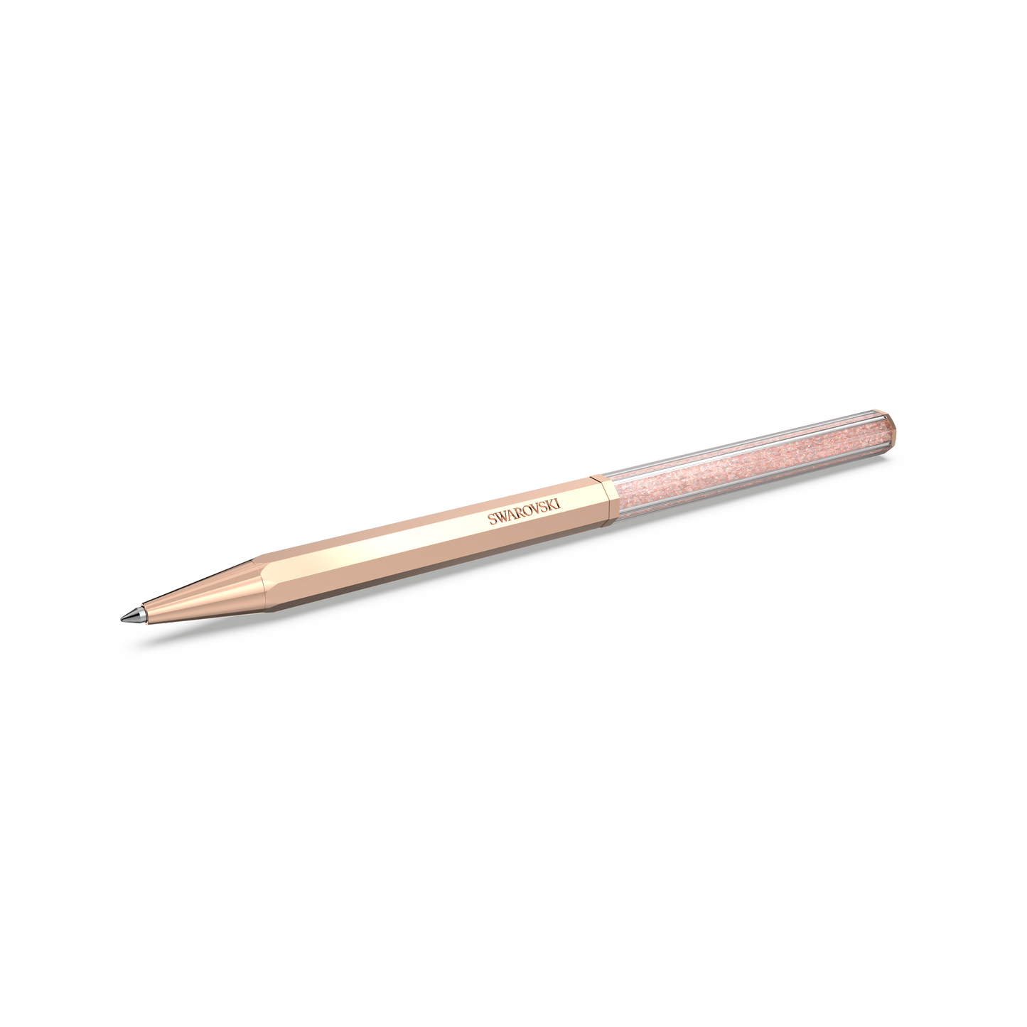 Swarovski Crystalline ballpoint pen, Octagon shape, Rose gold tone, Rose gold-tone plated