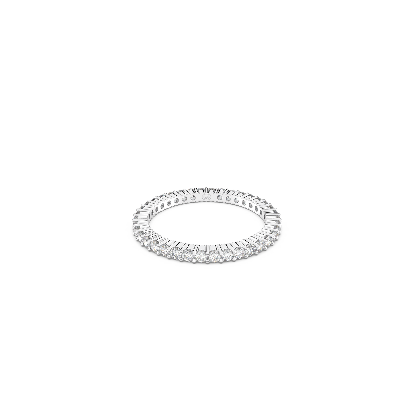 Swarovski Matrix Vittore ring, Round cut, White, Silver-tone finish
