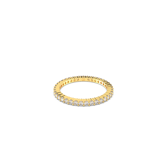 Swarovski Matrix Vittore ring, Round cut, White, Gold-tone finish
