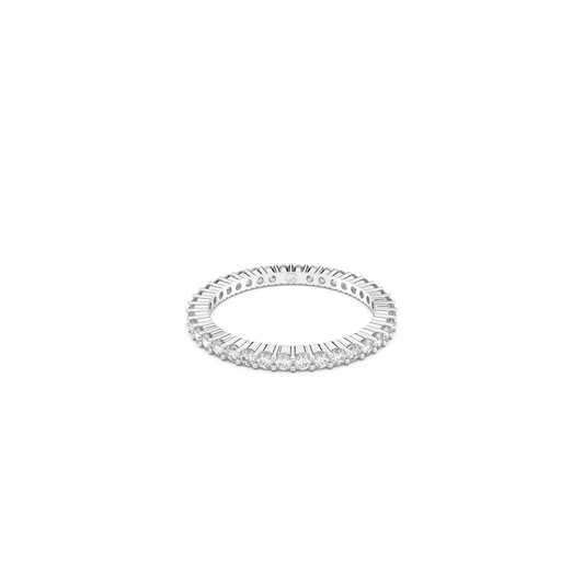 Swarovski Matrix Vittore ring, Round cut, White, Silver-tone finish