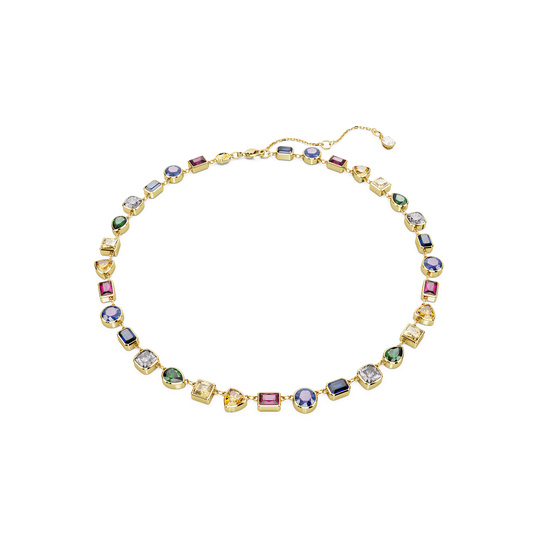 Imber necklace, Mixed cuts, Multicolored, 18K gold finish