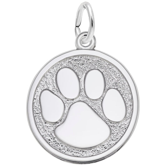 Large Paw Print Charm - Personalized Pet Memorial Jewelry 5663