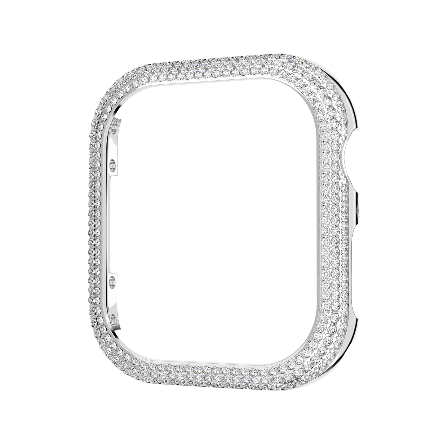 Swarovski Sparkling case, For Apple Watch® Series 7, 41 mm, Silver tone
