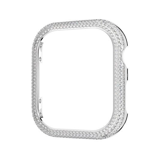 Swarovski Sparkling case, For Apple Watch® Series 7, 41 mm, Silver tone