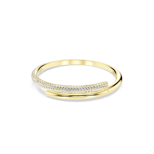 Dextera bangle, Magnetic closure, White, 18K gold finish