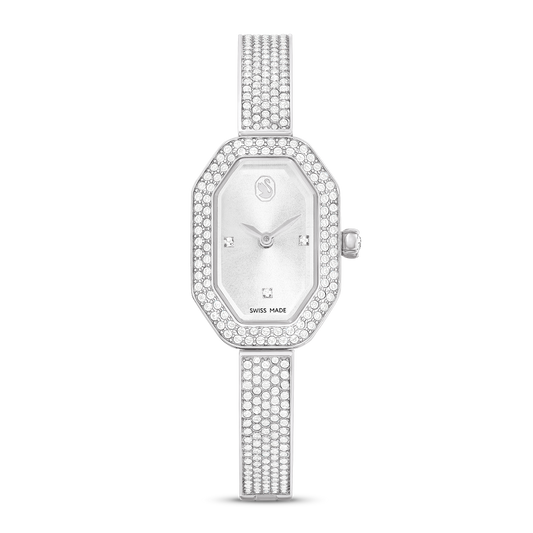 Swarovski Dextera Bangle watch, Swiss Made, Metal bracelet, Silver tone, Stainless steel