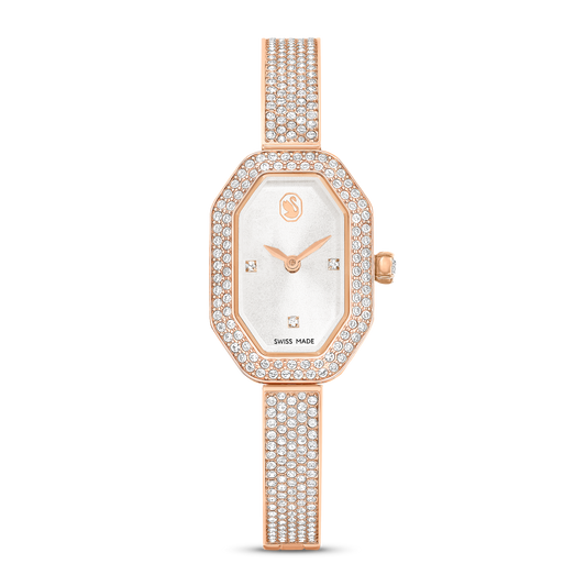 Swarovski Dextera Bangle watch, Swiss Made, Metal bracelet, Rose gold tone, Rose gold-tone finish
