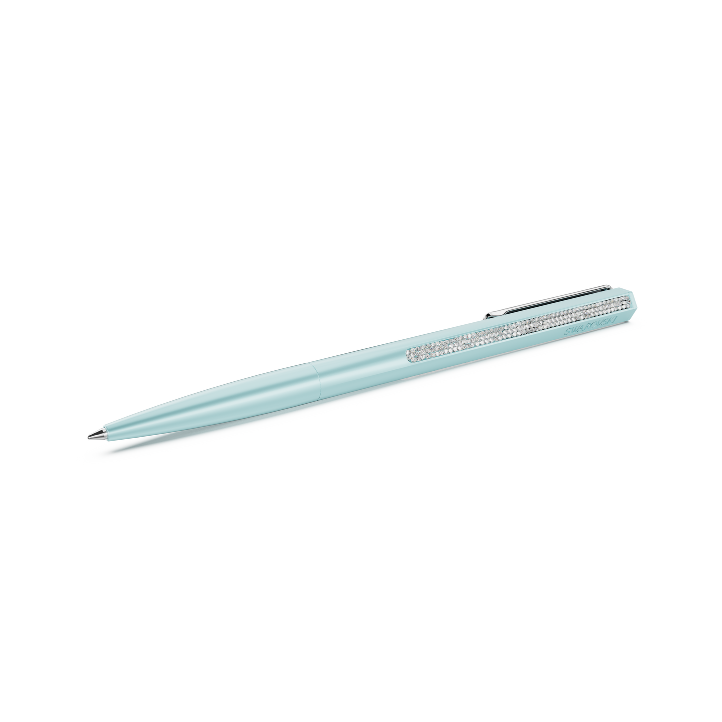 Swarovski Crystal Shimmer ballpoint pen, Blue lacquered, Chrome plated