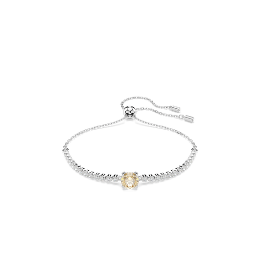 Swarovski Matrix Tennis bracelet, Mixed cuts, Yellow, Rhodium plated