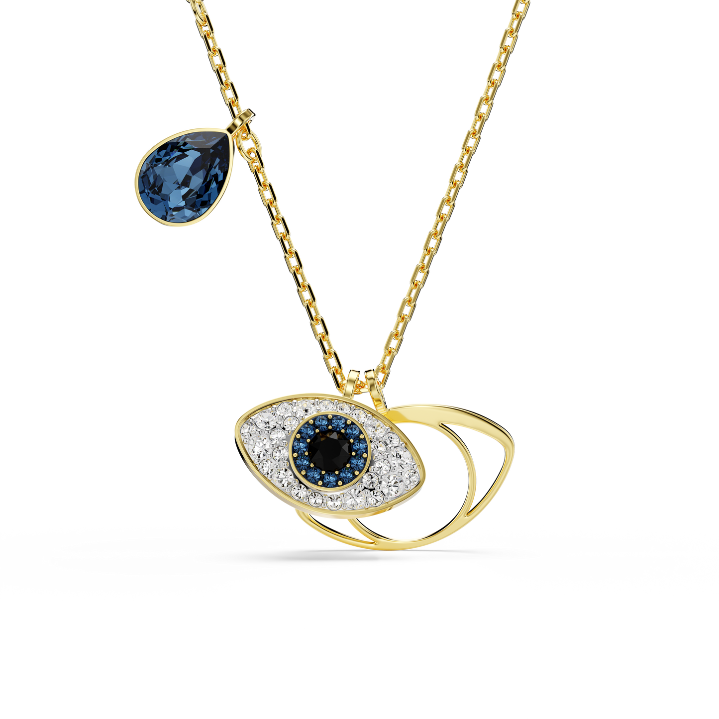 Swarovski Symbolica pendant, Evil eye, Blue, Gold-tone plated