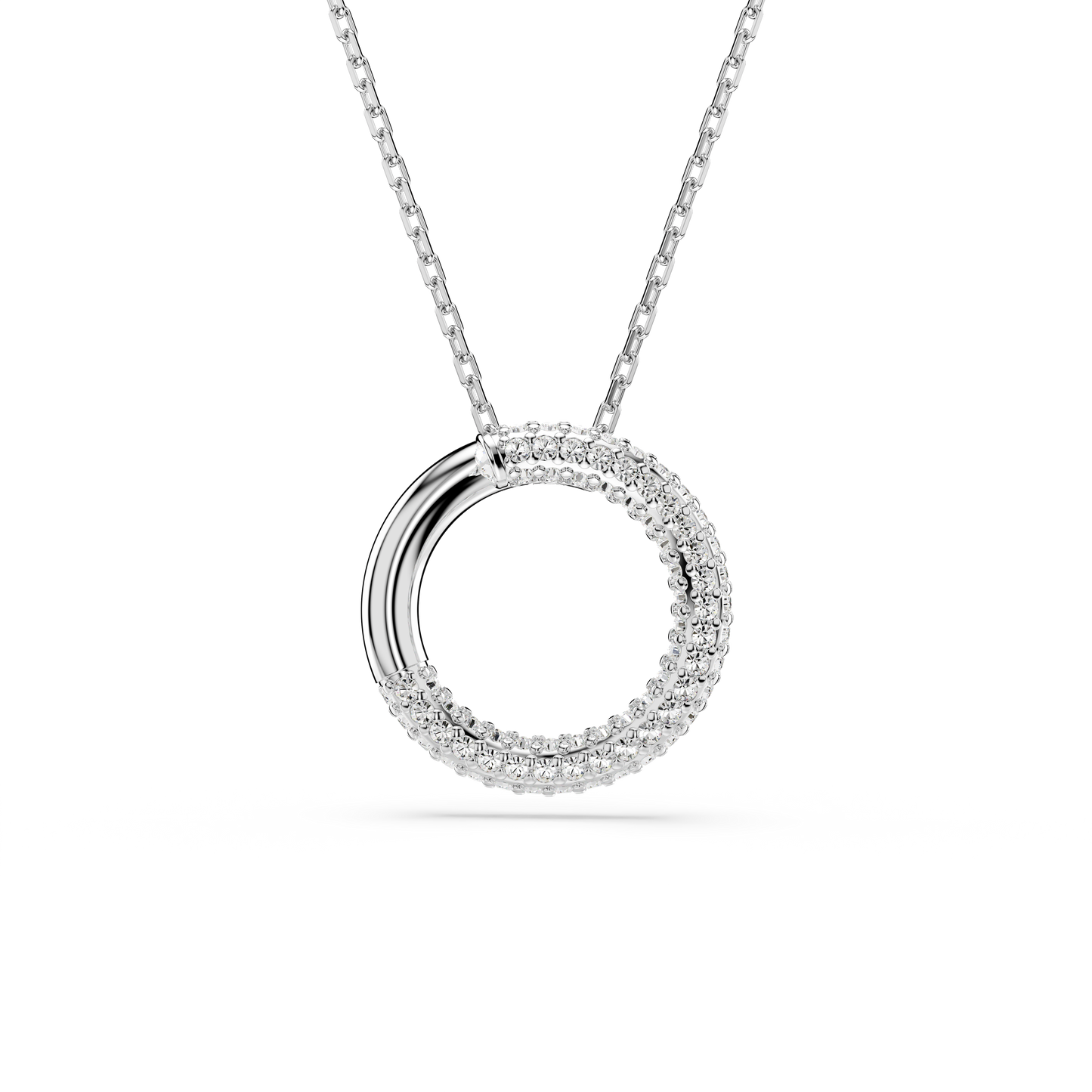 Swarovski Dextera pendant, Pavé, White, Rhodium plated